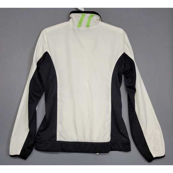 Izod PFX Windbreaker Jacket Womens XS White Black Full Front Zipper Pockets Golf - Picture 13 of 14